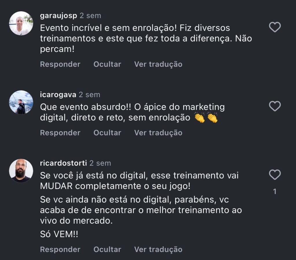 Depoimento de participante