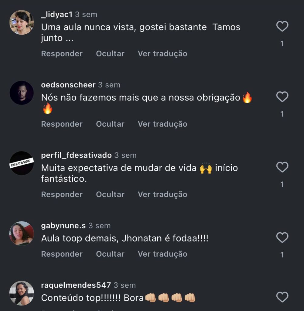 Depoimento de participante