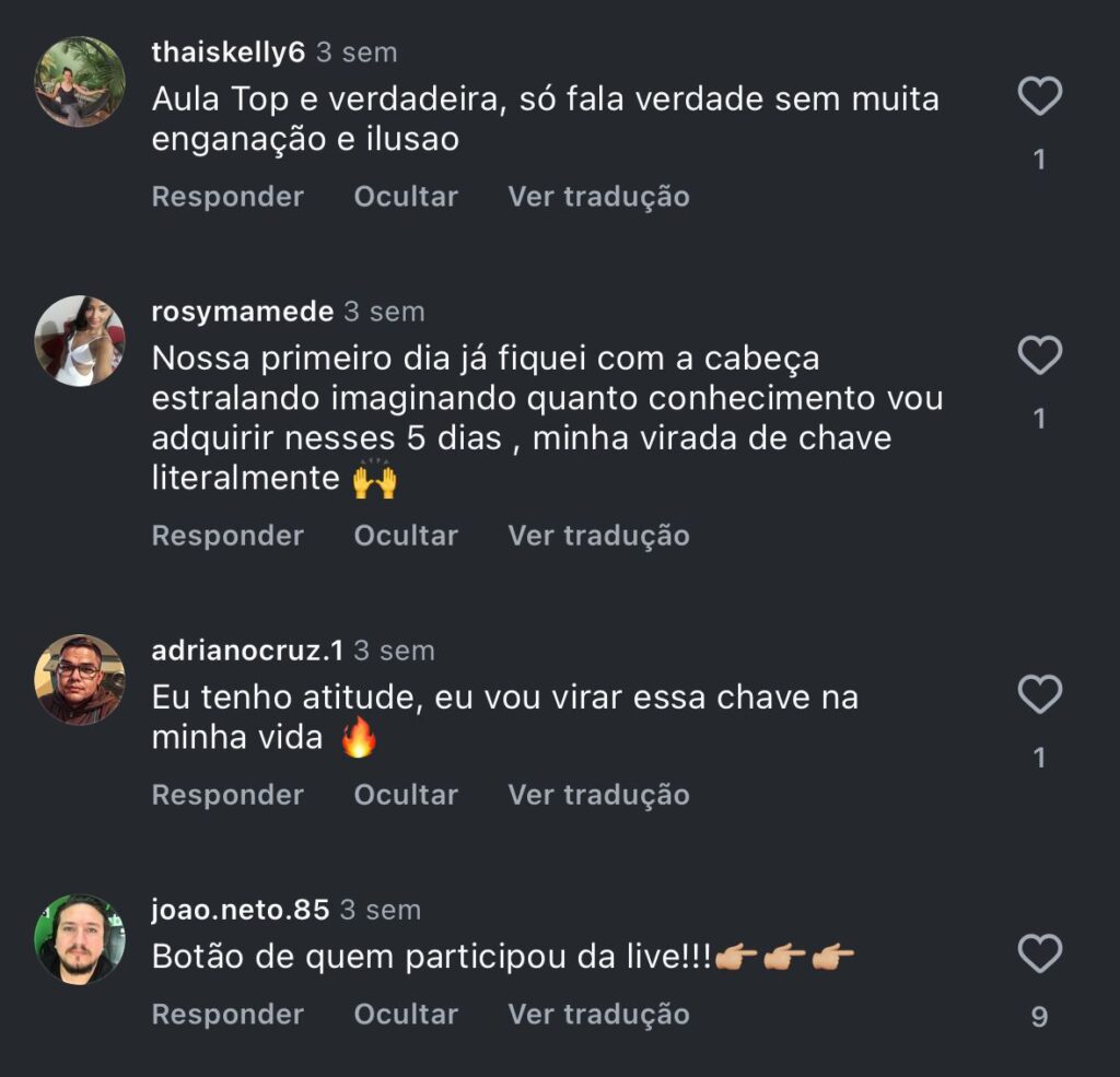Depoimento de participante